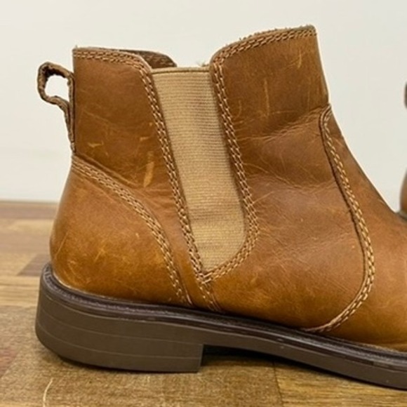 Cougar Womens Chelsea Boots 7 Brown Leather Ankle Zip Chunky Tan Zip Outerwear - Picture 8 of 16